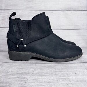 Teva De La Vina Dos Chelsea Boots Womens 8 Black Waterproof Leather Ankle